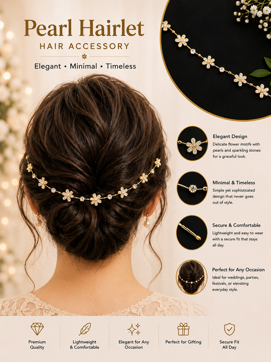 Elegant Pearl Flower Hair Vine | Bridal Wedding Hair Accessory